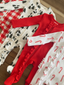 Organic Waffle Ruffle Zip Footie, Candy Cane