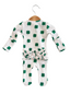 Organic Waffle 2-Way Zip Ruffle Footie, Clover