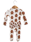 Organic Waffle Ruffle Zip Footie, Gingerbread Man