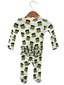 Organic Waffle Ruffle Zip Footie, Halloween Monster