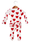 Organic Waffle 2-Way Zip Ruffle Footie, Red Heart