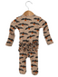 Organic Waffle Ruffle Zip Footie, Tan Trick or Treating Bat