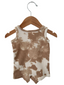 Organic Waffle Shortie Romper, Almond Tie Dye