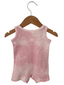 Organic Waffle Shortie Romper, Ballet Pink Tie Dye