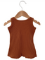 Organic Waffle Shortie Romper, Caramel