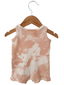 Organic Waffle Shortie Romper, Pink Lemonade Tie Dye