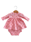 Organic Waffle Simple Dress & Bloomer, Little Red Heart (on Pink)