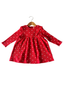 Organic Waffle Simple Dress, Little White Heart (on Red)