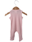 Organic Waffle Sleeveless Zip Romper, Blush