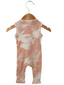 Organic Waffle Sleeveless Zip Romper, Pink Lemonade Tie Dye