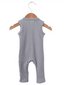 Organic Waffle Sleeveless Zip Romper, Silver