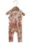 Organic Waffle Sleeveless Zip Romper, Spice Tie Dye