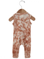 Organic Waffle Sleeveless Zip Romper, Spice Tie Dye