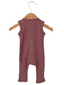 Organic Waffle Sleeveless Zip Romper, Winterberry