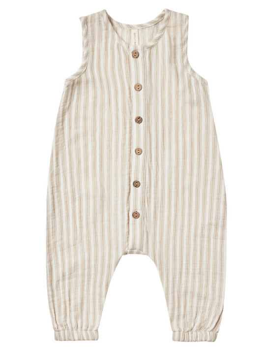 Organic Woven Jumpsuit, Vintage Stripe