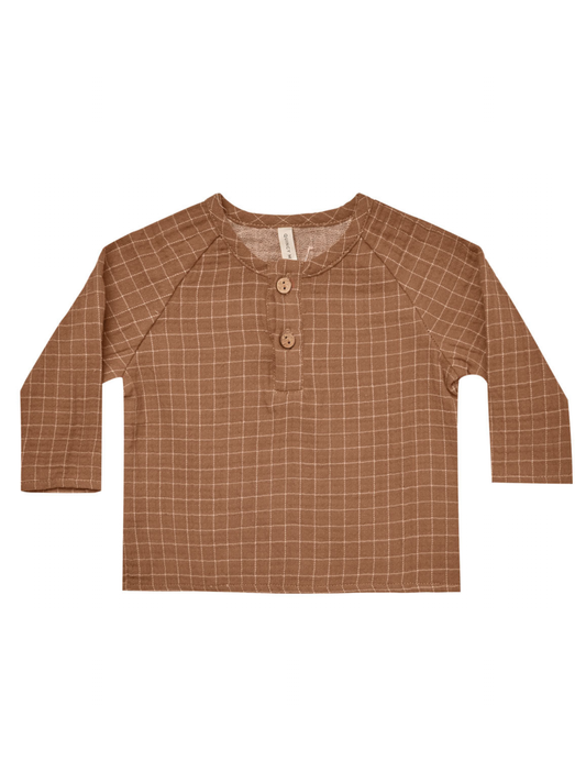 Organic Zion Shirt, Cinnamon Grid