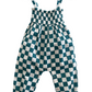 Pacific Checkerboard / Organic Smocked Jumpsuit