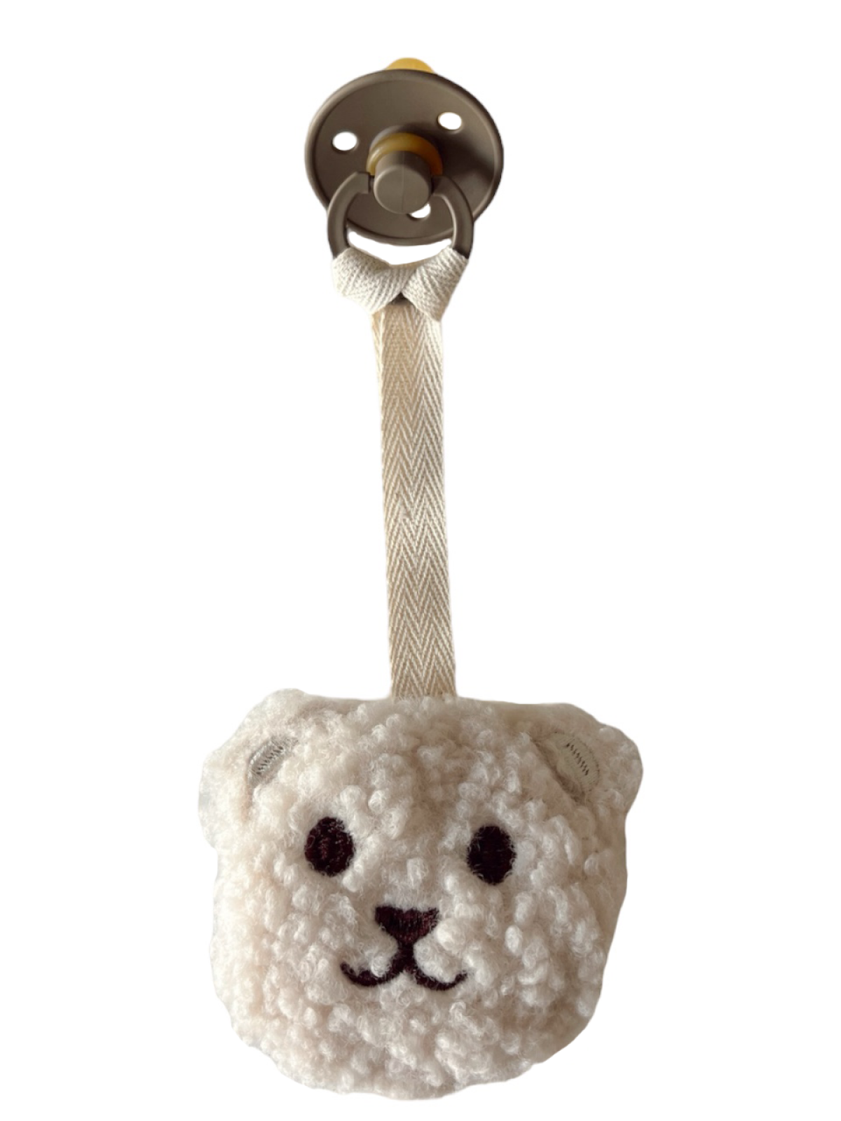 Pacifier Lovey Ecru Bear SpearmintLOVE