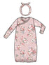 Kimono Gown & Headband Set, Painterly Rose Bouquets