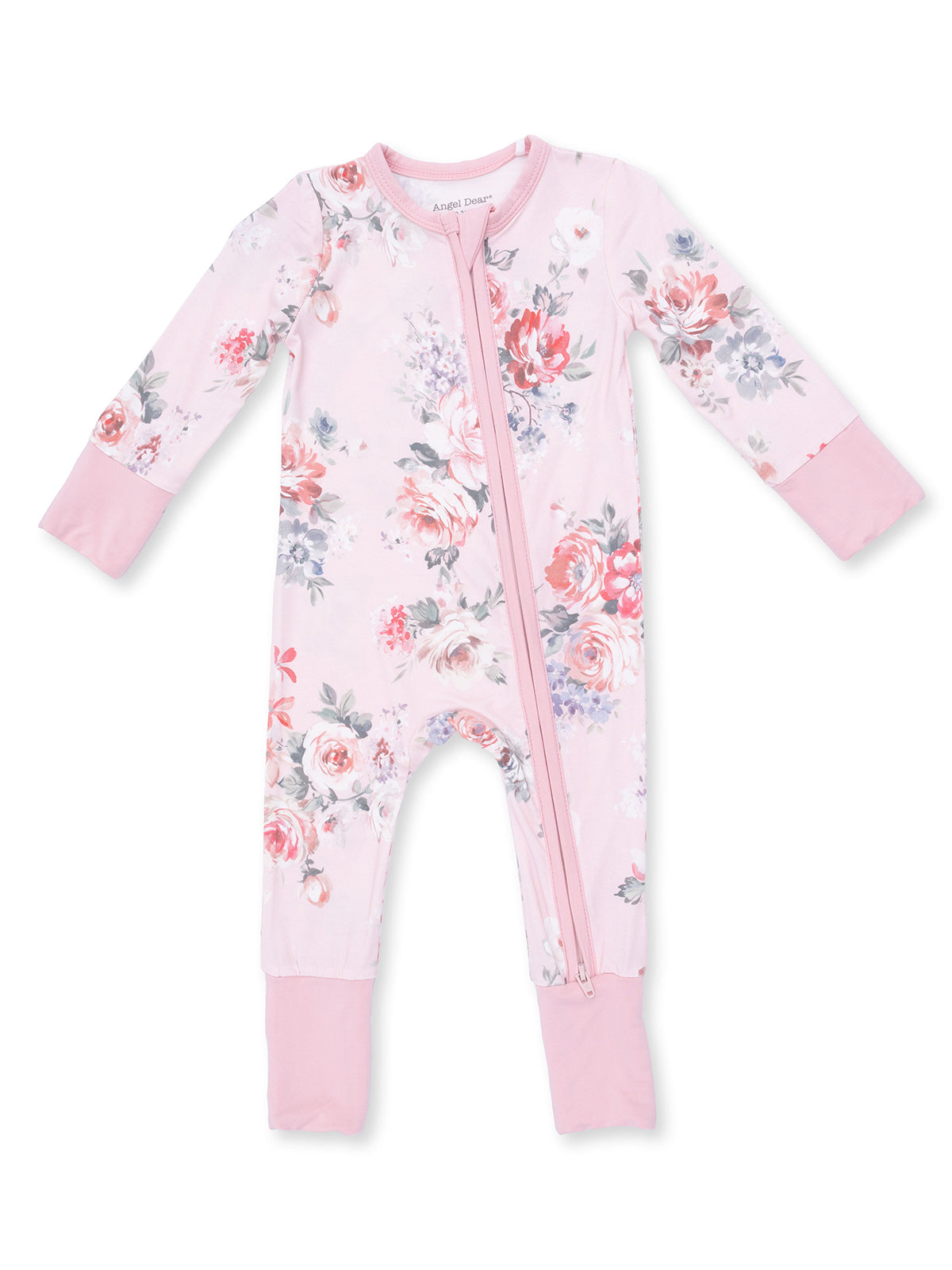 2-Way Zip Romper, Painterly Rose Bouquets