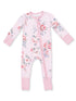 2-Way Zip Romper, Painterly Rose Bouquets