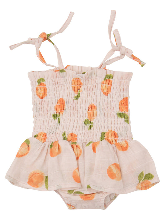 Smocked Bubble w/ Skirt, Peaches