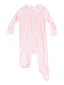 Smocked Peter Pan Footie, Mini Gingham Pink