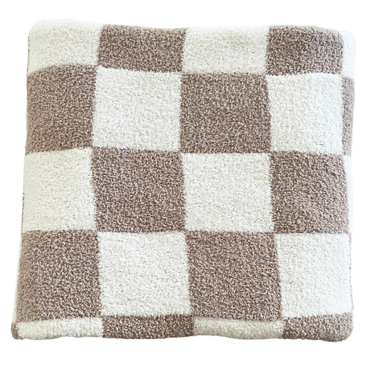PhufyBliss™ Checker Sofa Blanket, Cocoa