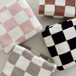Phufy™ Bliss Checker Sofa Blanket, Nutmeg