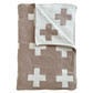 Phufy™ Bliss Sofa Blanket, Cocoa/White Cross