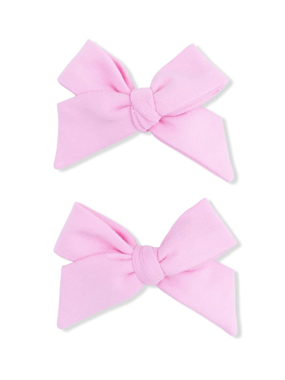 2-Pack Hair Bows w/Clips, Pink Frosting