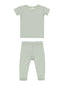 Bamboo Short Sleeve Pajama Set, Sage Grid