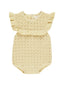 Pointelle Ruffle Romper, Yellow