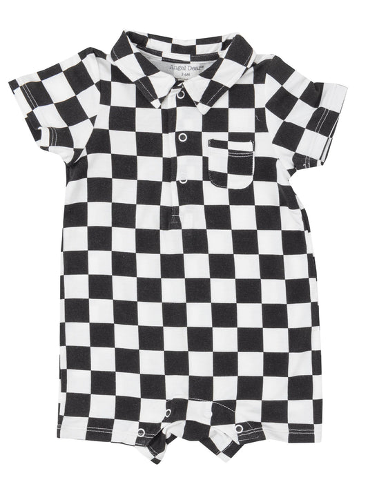 Polo Shortie, Black Checkerboard