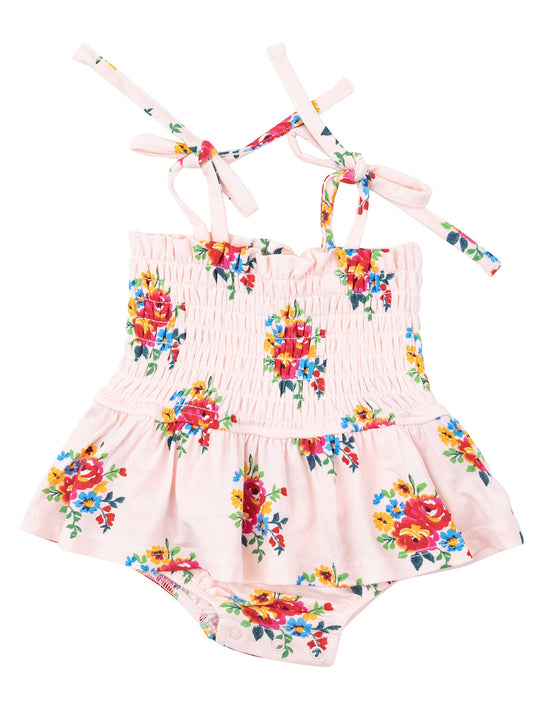 Smocked Bubble w/ Skirt, Pretty Bouquets