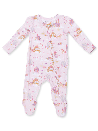 2-Way Zip Ruffle Footie, Princess Unicorns and Castle
