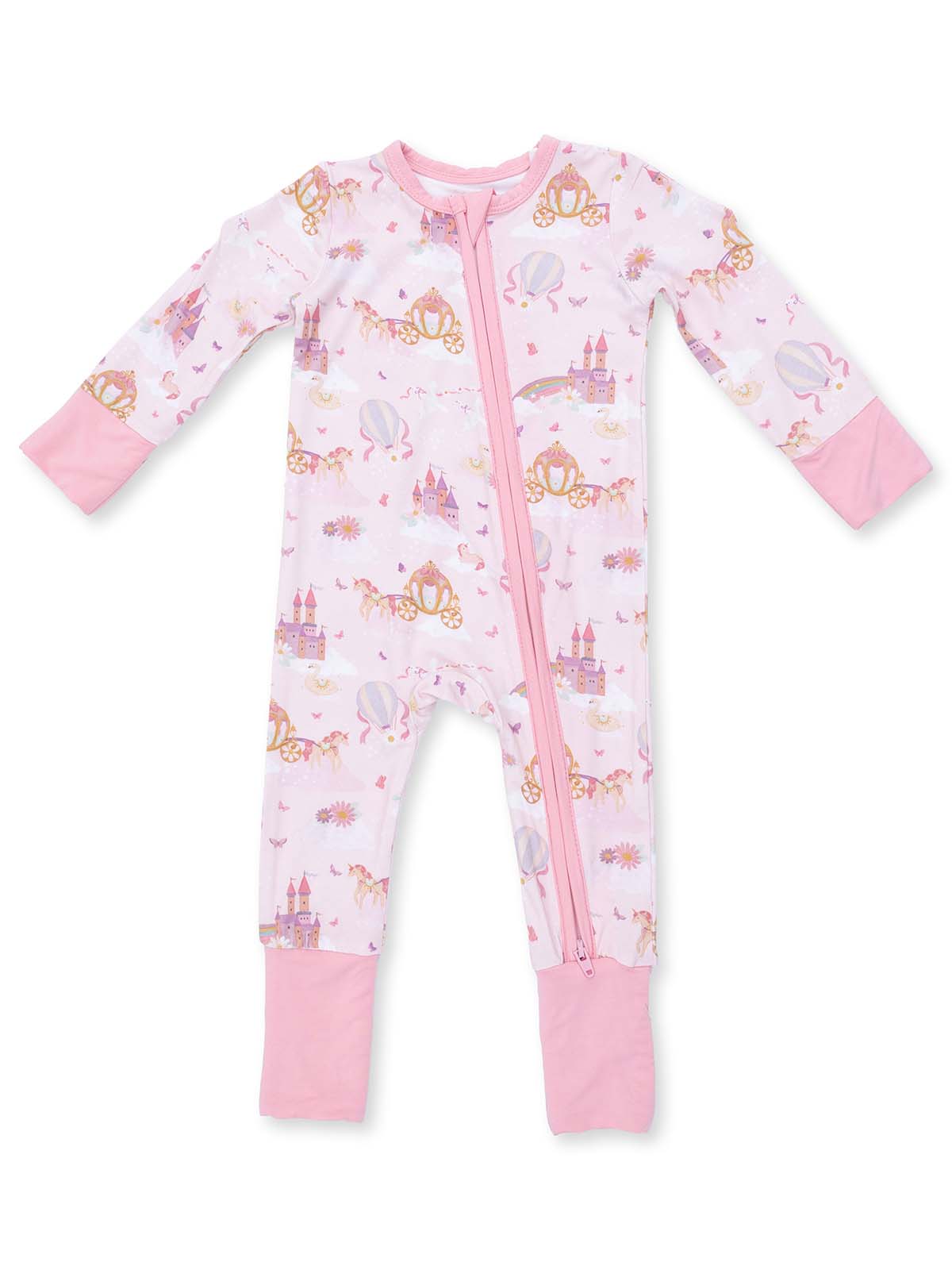 2-Way Zip Romper, Princess Unicorns and Castles