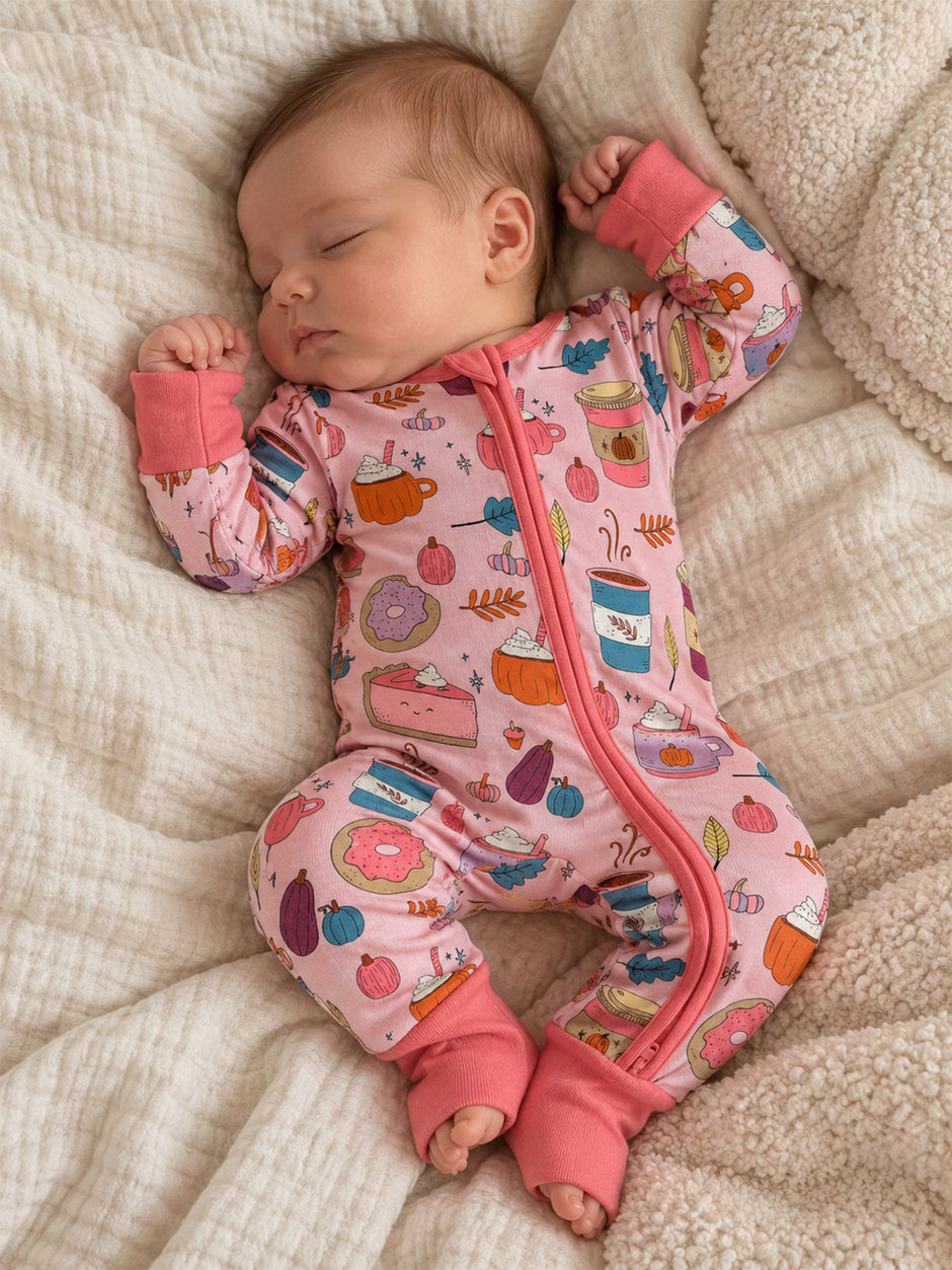 2-Way Convertible Zip Romper, Pumpkin Spice Latte Pink