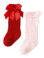 2-Pack Bow Socks, Red & Pink