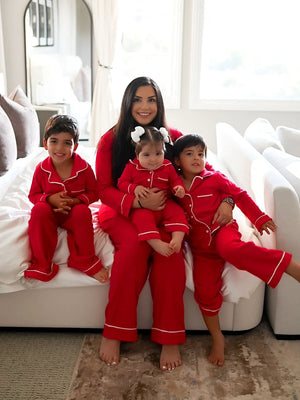 Red / Organic Pointelle Women's Lounge Set