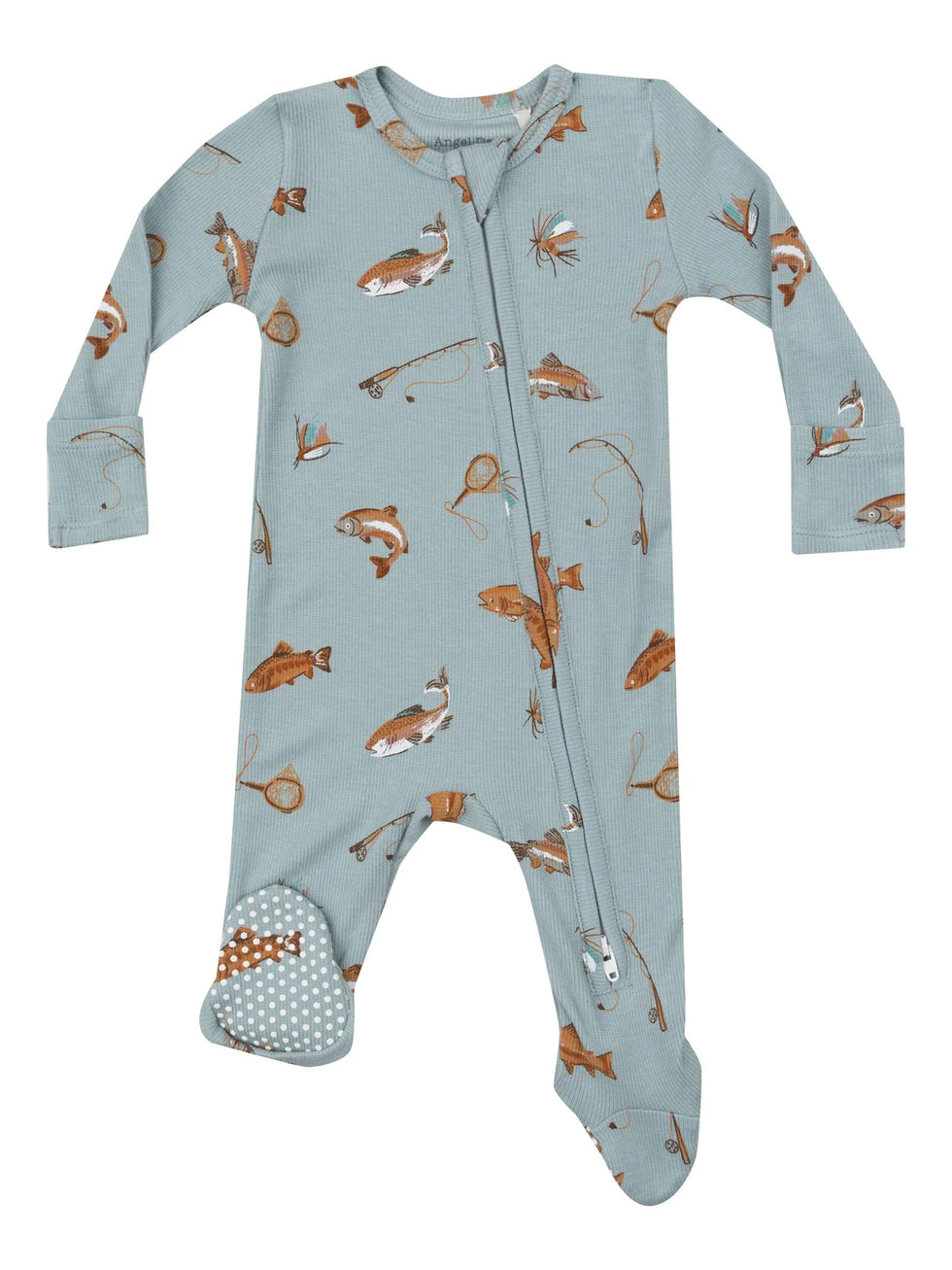 Angel Dear 2 Way Zipper Footie - Solid Country Blue main image 1