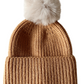 Rib Knit Fur Pom Hat, Rustic