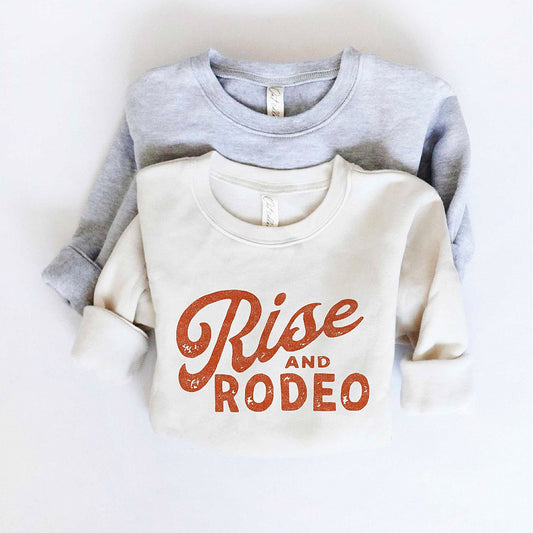 Rise and Rodeo Toddler Graphic Sweatshirt, Heather Dust