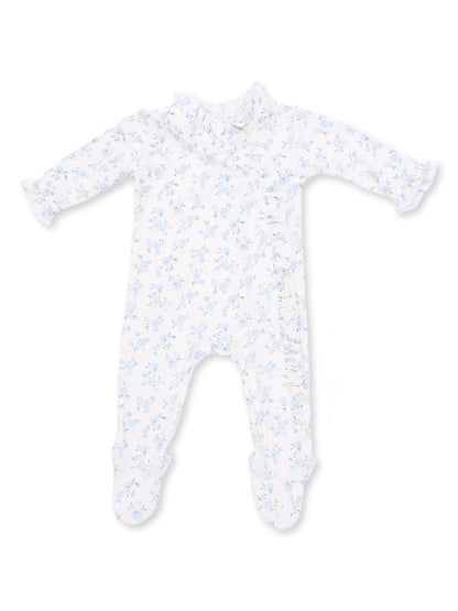 Kimono Ruffle Snap Footie, Rose Briar