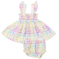 Ruffle Strap Smocked Top & Bloomer, Gingham Daisy