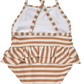 Ruffled One-Piece Swimsuit, Clay Stripe