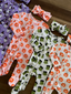 Organic Waffle Ruffle Zip Footie, Halloween Monster