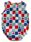 Red, White & Blue Checkerboard / Organic Dune Bubble