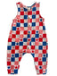 Red, White, Blue & Pink Checkerboard / Organic Bay Jumpsuit