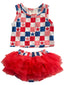 Red, White, Blue & Pink Checkerboard / Organic Tutu Bloomer Set